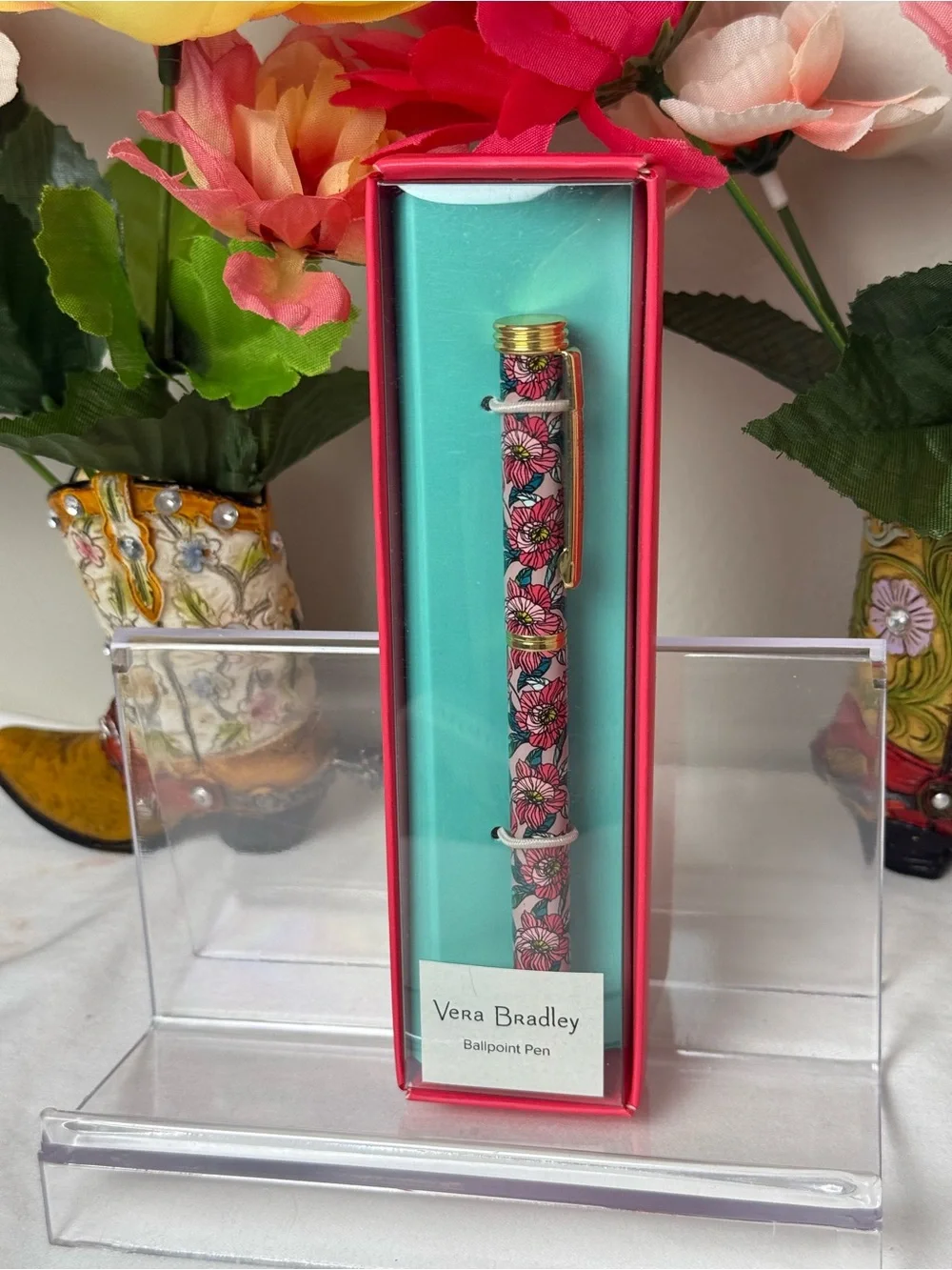 NWT Vera Bradley Vintage Floral Ball Point Pen Retired Pattern Twist Pen